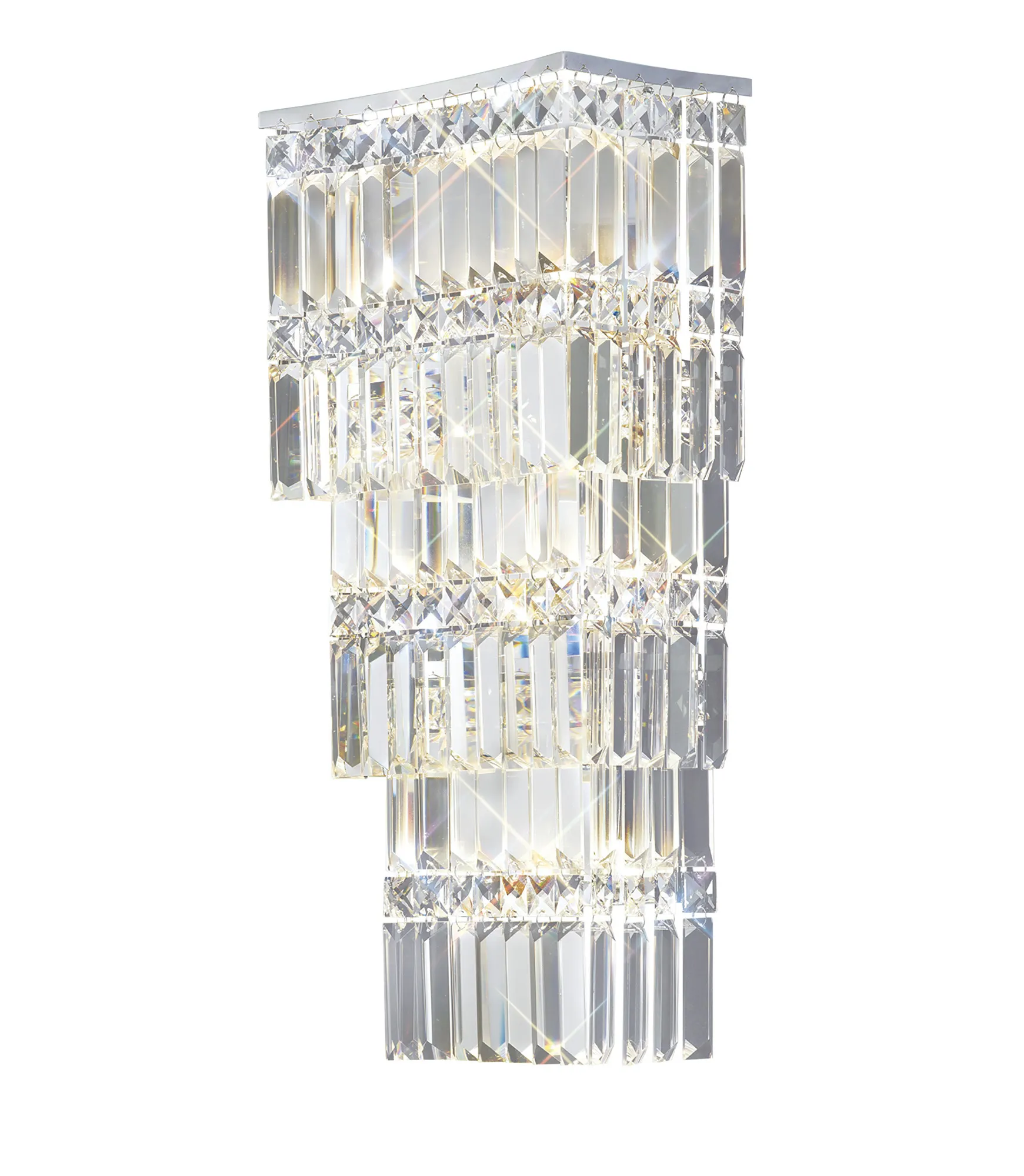 Gianni Crystal Wall Lights Diyas Flush Crystal Wall Lights